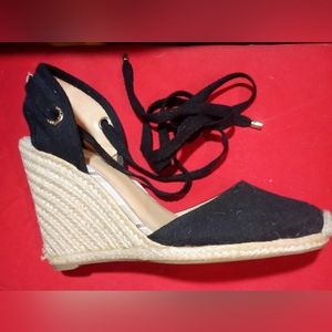 Tommy Hilfiger Wedge Heels with WrapAround Laces Size 9.5